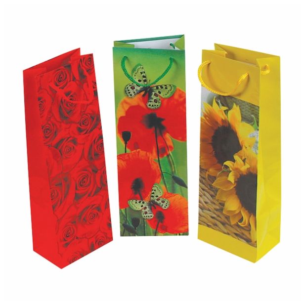 DARILNA VREČKA RED KLASIKA Z VRVICO STEKLENICA 123X78X362 MM