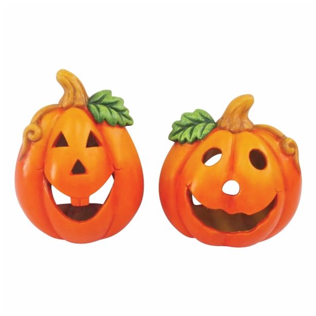 DEKOR.ZA NOČ ČAROVNIC GLOSSTYLE BUČA 12X10X15 CM ČAJNO SVEČKO SORTIRANO