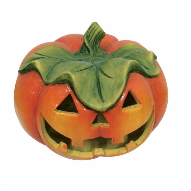 DEKOR.ZA NOČ ČAROVNIC GLOSSTYLE BUČA 20X19.6X18.5 CM SOR. KERAMIČNA ZA ČAJNO SVEČKO