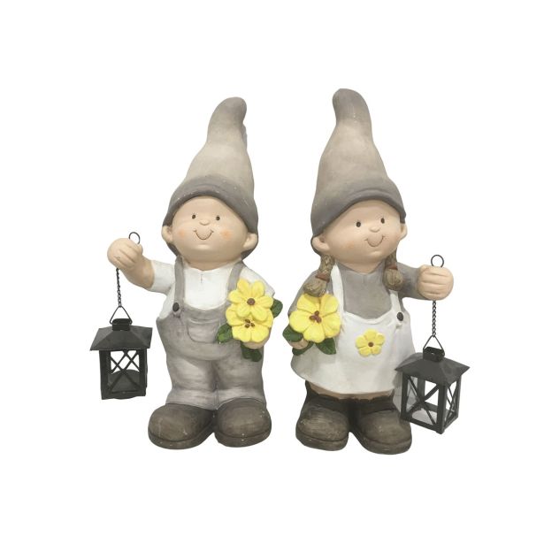 DEKOR.ZA NOČ ČAROVNIC GLOSSTYLE OTROK Z LANTERNO MGO KERAMIČNI 20.5X16X46.5 CM