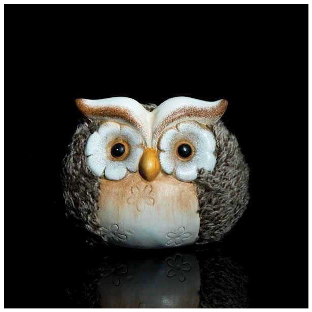 DEKOR.ZA NOČ ČAROVNIC GLOSSTYLE SOVA HRANILNIK 12 CM KERAMIČNA