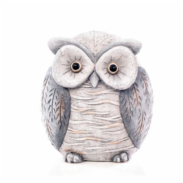 DEKOR.ZA NOČ ČAROVNIC GLOSSTYLE SOVA MGO KERAMIČNA 33 CM RJAVA ALI SIVA BARVA
