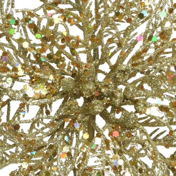 DEKORACIJA DECORIS BOŽIČNA ZVEZDA NA SPONKI 23.5 CM ZLATA