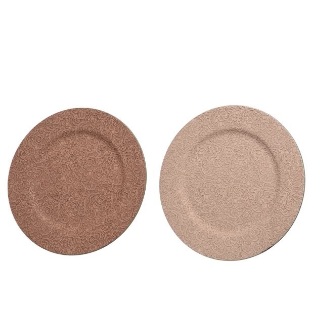 DEKORACIJA DECORIS DEKO KROŽNIK ROZA FI 33 CM SORT