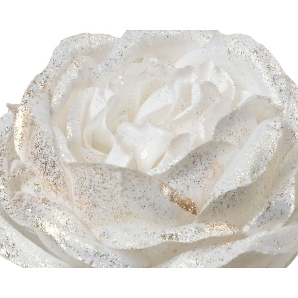 DEKORACIJA DECORIS ROŽA 57 CM BELE BARVE