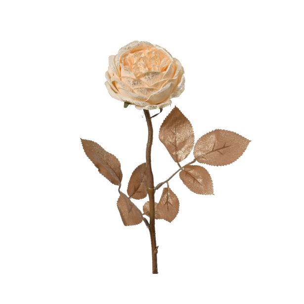 DEKORACIJA DECORIS ROŽA 57 CM BEŽ BARVE