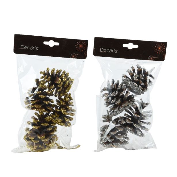 DEKORACIJA DECORIS STORŽ NARAVNI Z ZLATIMI, SREBRNIMI KON., 4/1 SORT.
