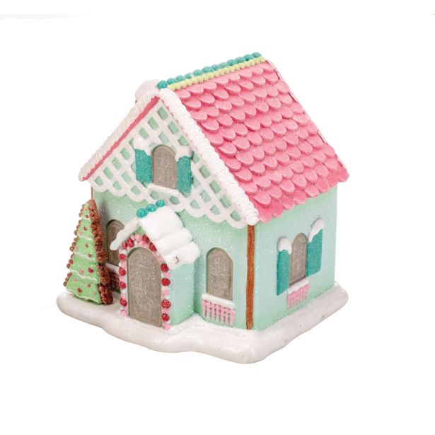 DEKORACIJA GLOSSTYLE HIŠA PRAVLJIČNA 21 CM LED