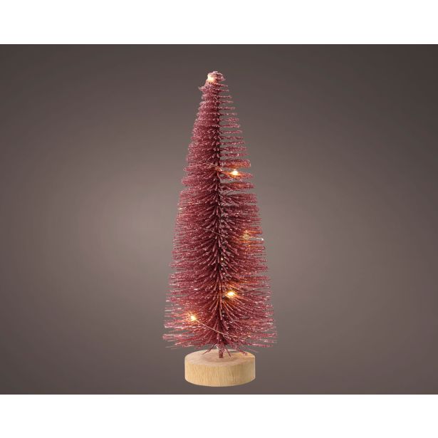 DEKORACIJA LUMINEO LED JELKA 30 CM ROZA TOPLO BELA