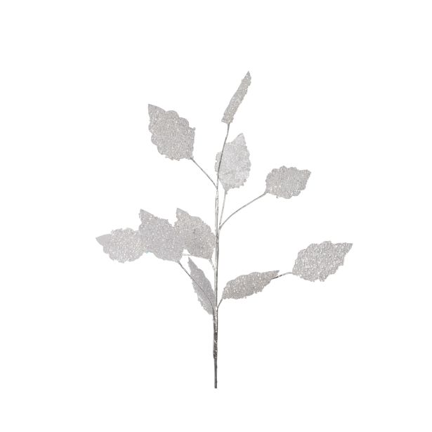DEKORACIJA VEJICA Z LISTKI, BELA, DOLŽINA 70 CM