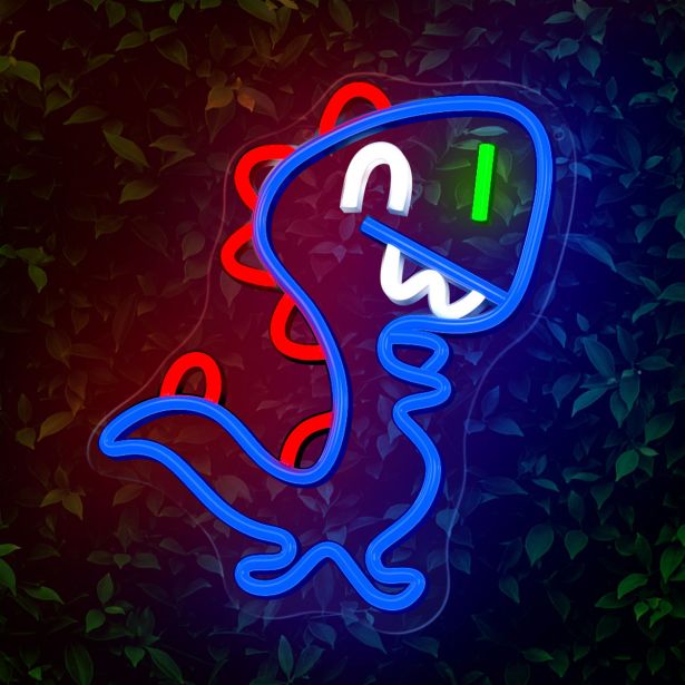 DEKORAT. STENSKA SVETILKA FOREVER NEON LED BABY DINO