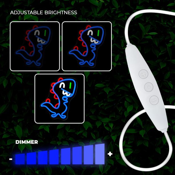 DEKORAT. STENSKA SVETILKA FOREVER NEON LED BABY DINO