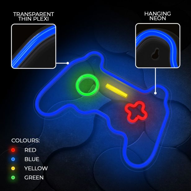 DEKORAT. STENSKA SVETILKA FOREVER NEON LED GAMEPAD