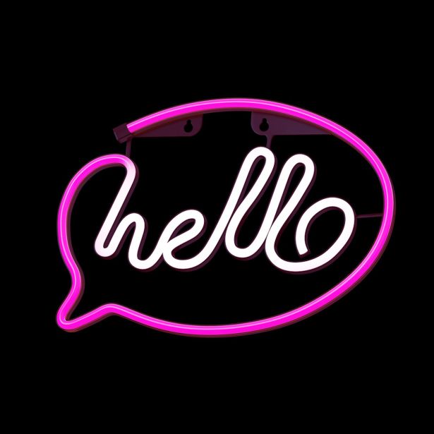 DEKORAT. STENSKA SVETILKA FOREVER NEON LED HELLO