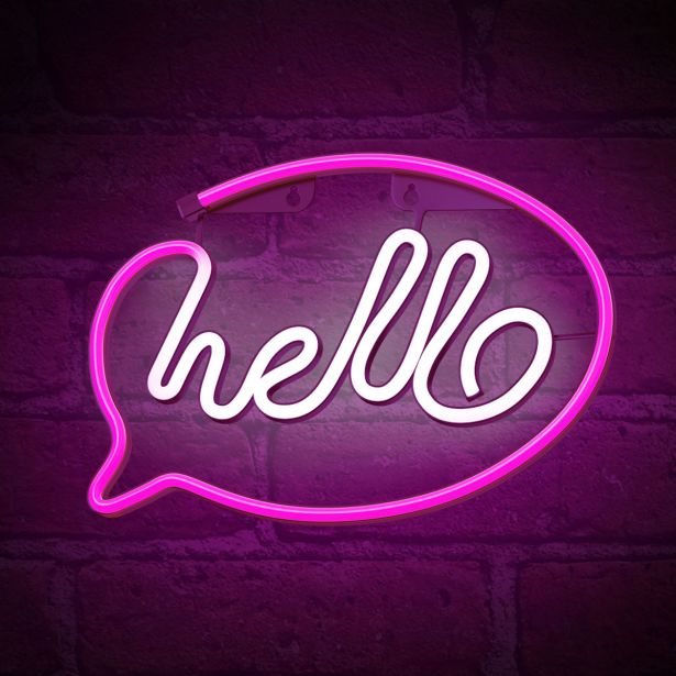 DEKORAT. STENSKA SVETILKA FOREVER NEON LED HELLO