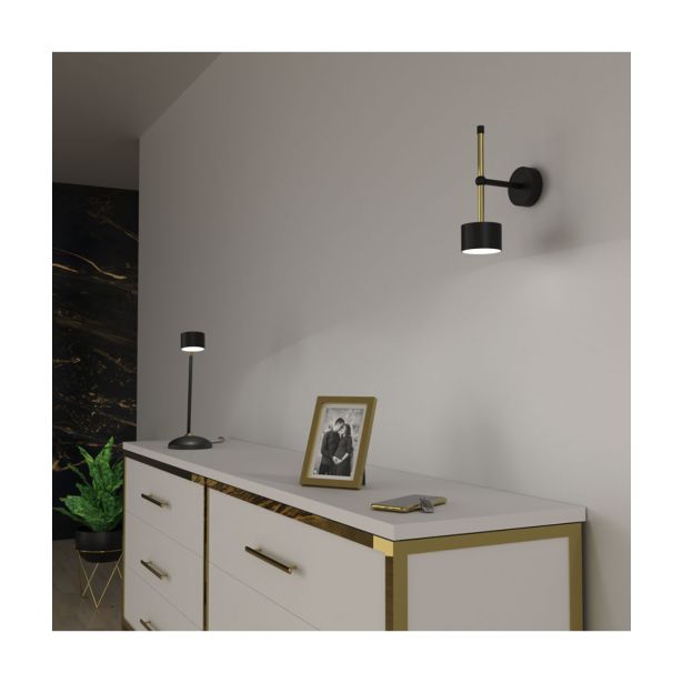 DEKORAT. STENSKA SVETILKA MILAGRO ARENA ČRNA/ZLATA 1XGX53 MLP7759