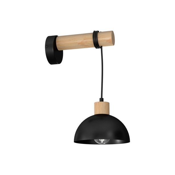 DEKORAT. STENSKA SVETILKA MILAGRO ERIK ČRNA/LES 1XE27 MLP7224