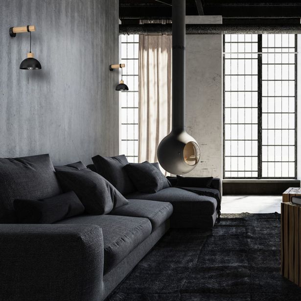 DEKORAT. STENSKA SVETILKA MILAGRO ERIK ČRNA/LES 1XE27 MLP7224