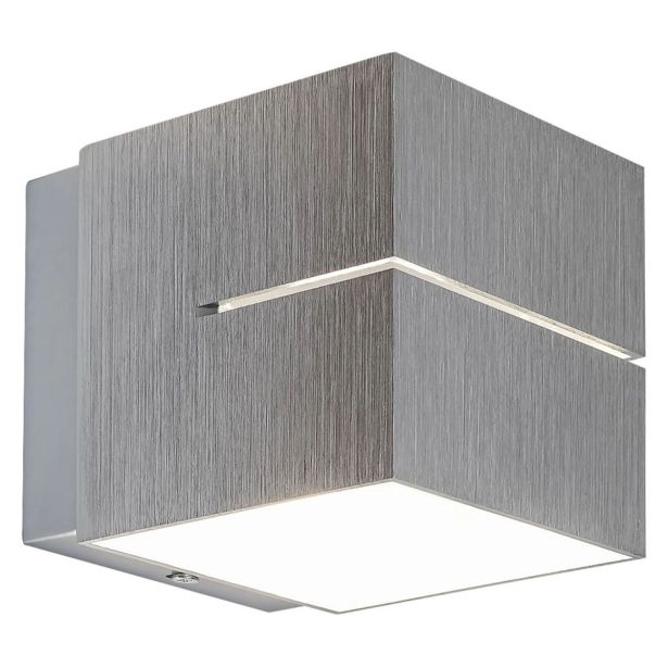 DEKORAT. STENSKA SVETILKA RABALUX KAUNAS 1XG9 KOCKA ALU