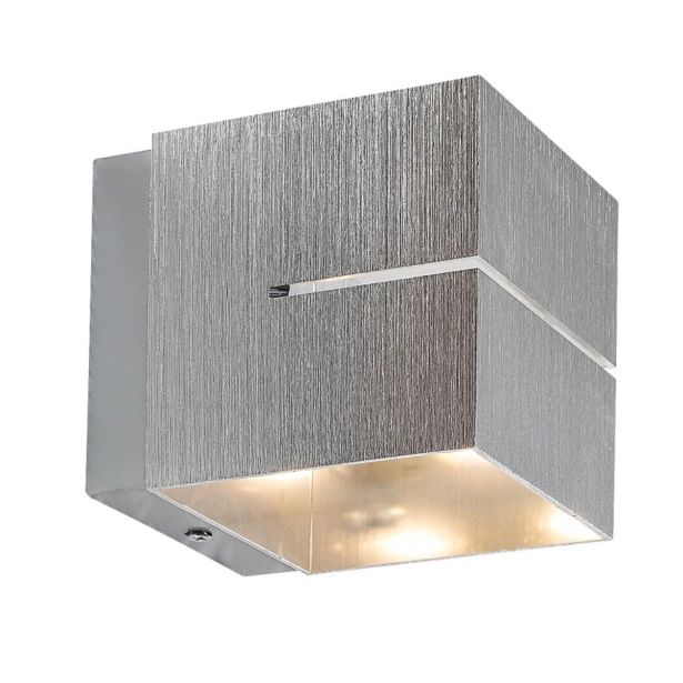 DEKORAT. STENSKA SVETILKA RABALUX KAUNAS 1XG9 KOCKA ALU