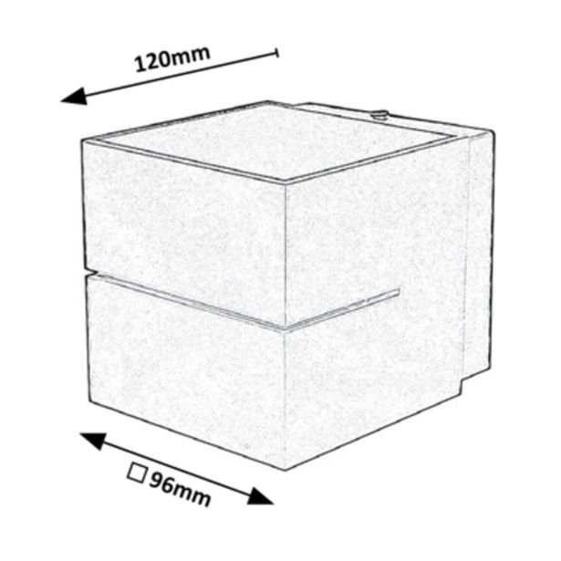 DEKORAT. STENSKA SVETILKA RABALUX KAUNAS 1XG9 KOCKA ALU