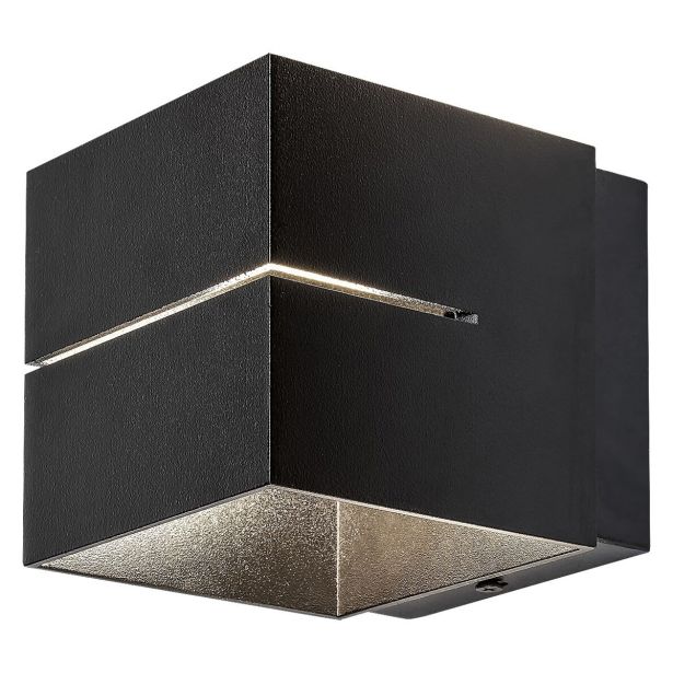 DEKORAT. STENSKA SVETILKA RABALUX KAUNAS 1XG9 KOCKA ČRNA