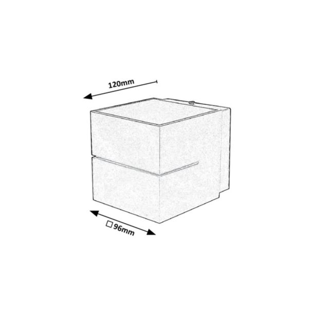 DEKORAT. STENSKA SVETILKA RABALUX KAUNAS 1XG9 KOCKA ČRNA