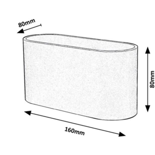 DEKORAT. STENSKA SVETILKA RABALUX KAUNAS 1XG9 OVAL ALU