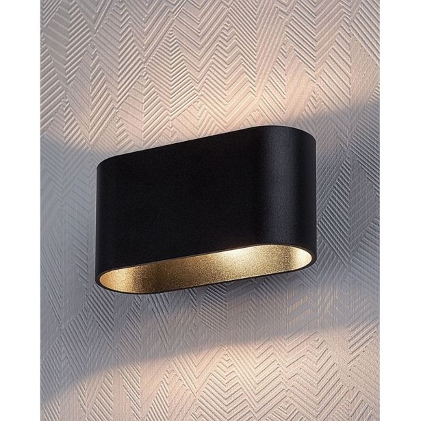 DEKORAT. STENSKA SVETILKA RABALUX KAUNAS 1XG9 OVAL ČRNA