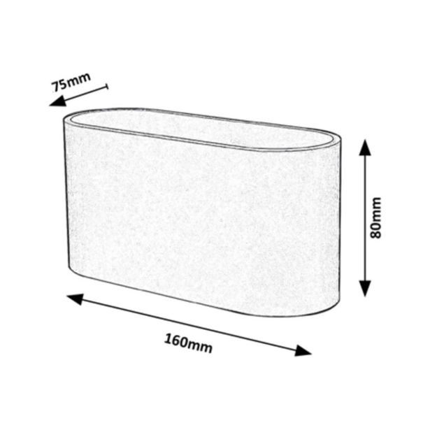 DEKORAT. STENSKA SVETILKA RABALUX KAUNAS 1XG9 OVAL ČRNA