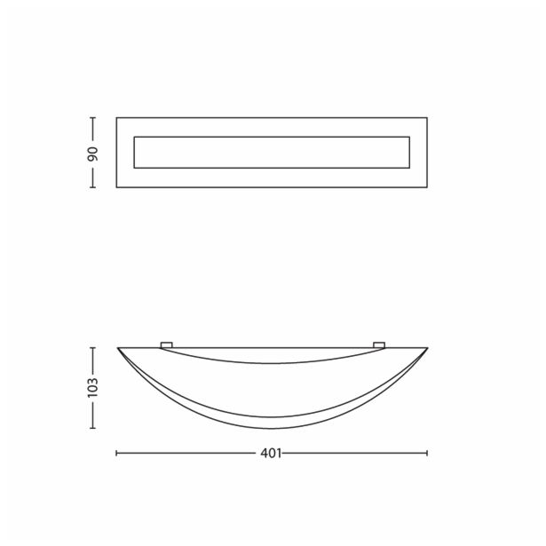 DEKORAT. STENSKA SVETILKA PHILIPS FOULARD 1X23W E27 33206/93/16 ANTRACIT