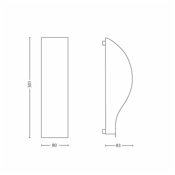 DEKORAT. STENSKA SVETILKA PHILIPS LAKEPORT 1X12W E14 33232/17/16 NIKELJ
