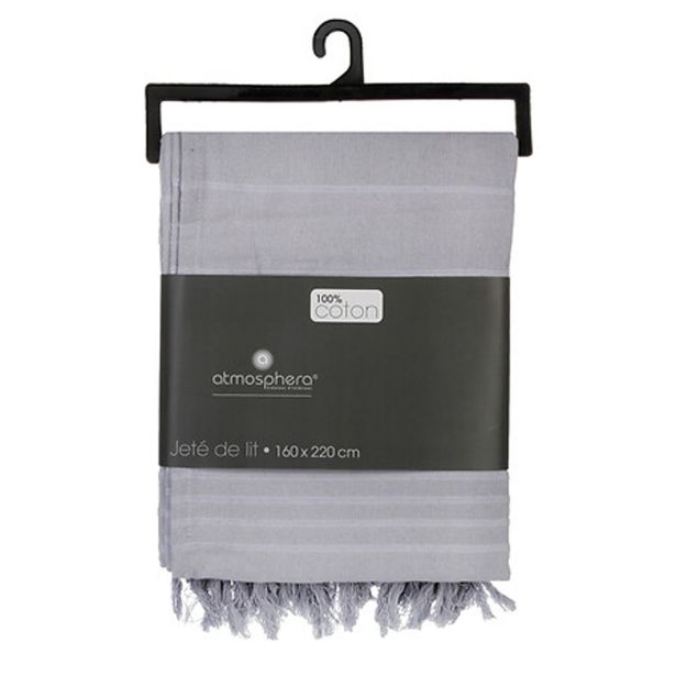 DEKORATIVNA ODEJA ATMOSPHERE 160X220CM BOMBAŽ SVETLO SIVA