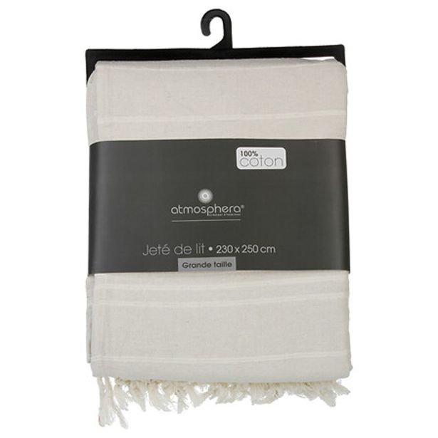 DEKORATIVNA ODEJA ATMOSPHERE 250X230X0.1CM BOMBAŽNO KREM