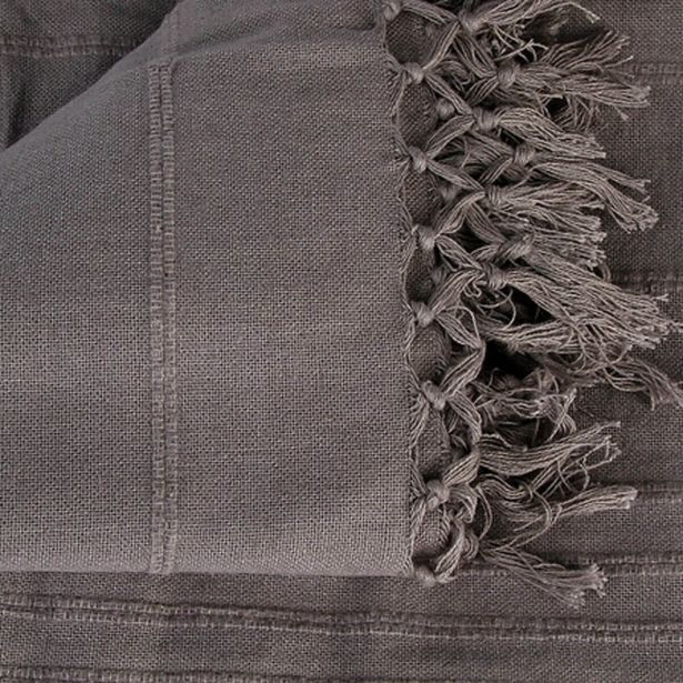 DEKORATIVNA ODEJA ATMOSPHERE 250X230X0.1CM BOMBAŽNO SIVA