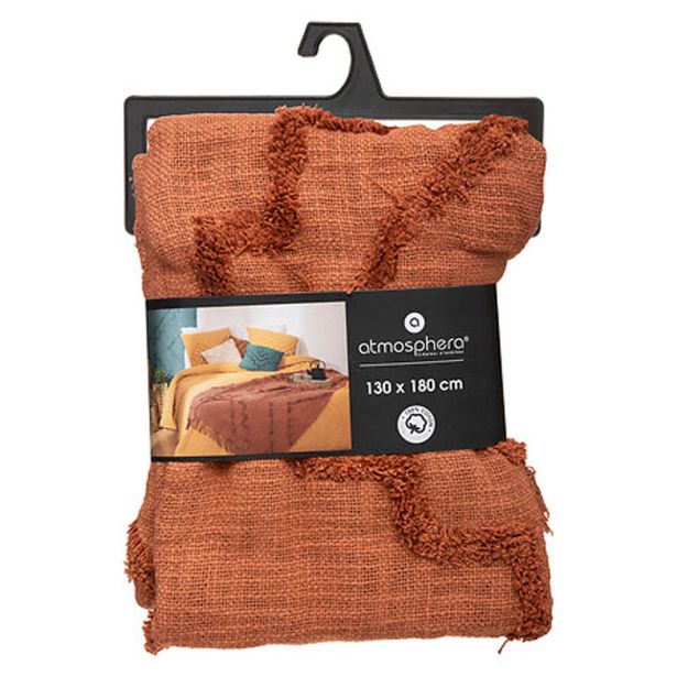 DEKORATIVNA ODEJA ATMOSPHERE INCA 130X180 BOMBAŽNA TERAKOTA