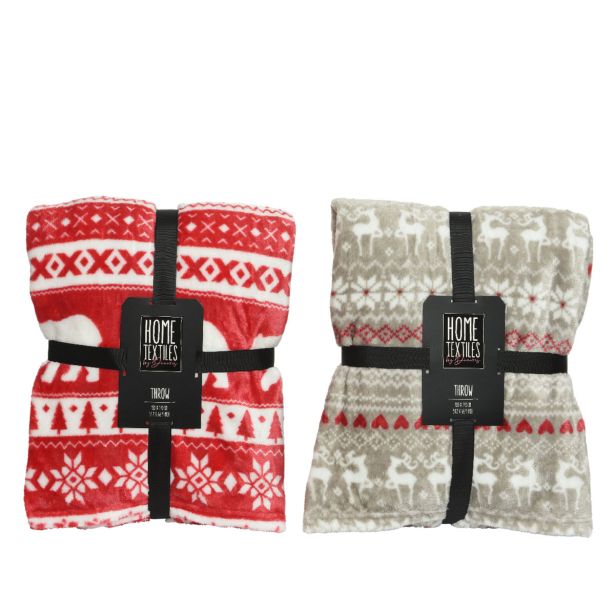 DEKORATIVNA ODEJA DECORIS 130X170 CM, FLIS, ZIMSKE ŽIVALI, SORT.