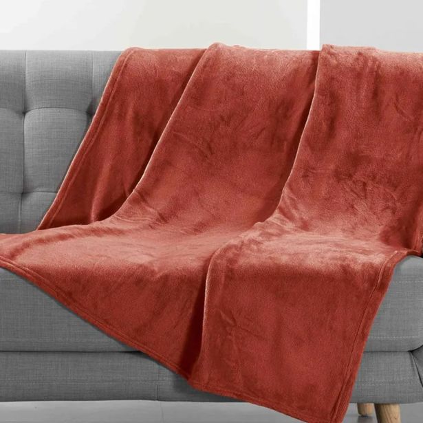 DEKORATIVNA ODEJA DOUCEUR D'INTÉRIEUR FLANELA 180X220 FLANOU TERRACOTTA ORANŽNA