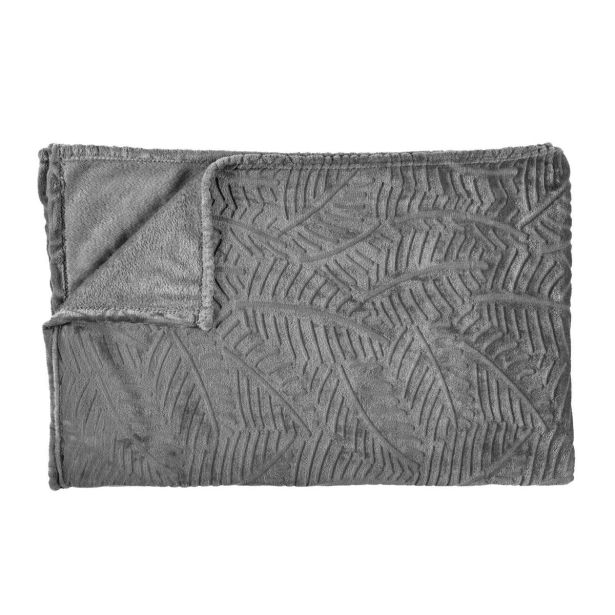 DEKORATIVNA ODEJA HOME DECO FLANELA 140X200 CM, SIVA Z VZORCEM