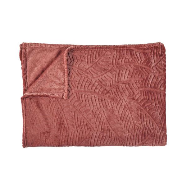 DEKORATIVNA ODEJA HOME DECO FLANELA 140X200 CM, TERRACOTTA Z VZORCEM