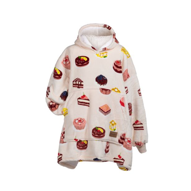 DEKORATIVNA ODEJA SVILANIT HOODIE ODRASLI CAKE TIME &NOGAVICE