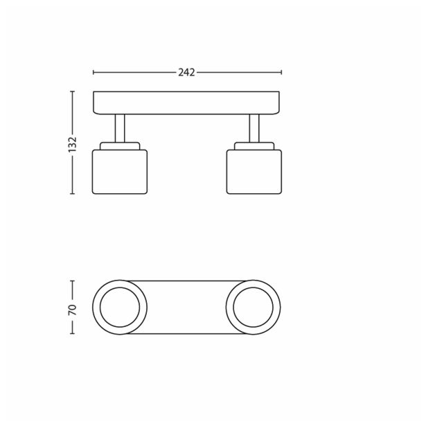 DEKORATIVNI LED REFLEKTOR PHILIPS FREMONT 2X4W LED 53332/06/16 BRON