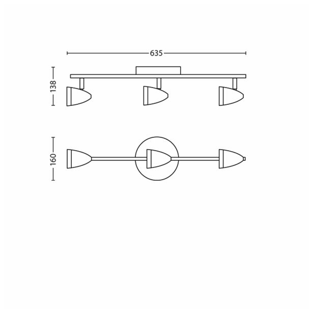 DEKORATIVNI LED REFLEKTOR PHILIPS MAPLE 3X3W LED 53213/06/16 BRONASTA