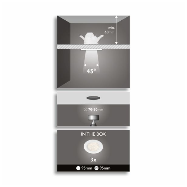 DEKORATIVNI LED REFLEKTOR PHILIPS SCEPTRUM 3X3W LED 59100/17/16 NIKELJ