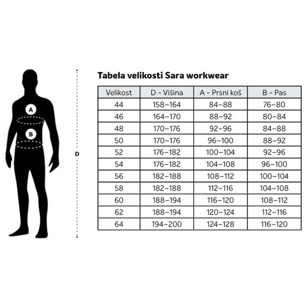 DELOVNE HLAČE SARA KING DO PASU 60 GRAFIT / ORANŽNA