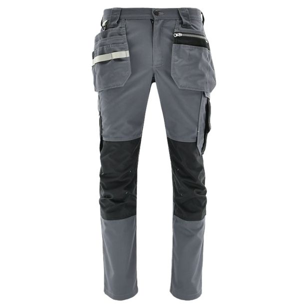 DELOVNE HLAČE SARA MONTER DO PASU ŠT. 54 SIVO / ČRNE