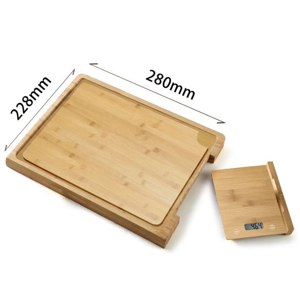 LESENA DESKA PLATINET BAMBUS LESENA Z VGRAJENO LESENO KUHINJSKO TEHTNICO