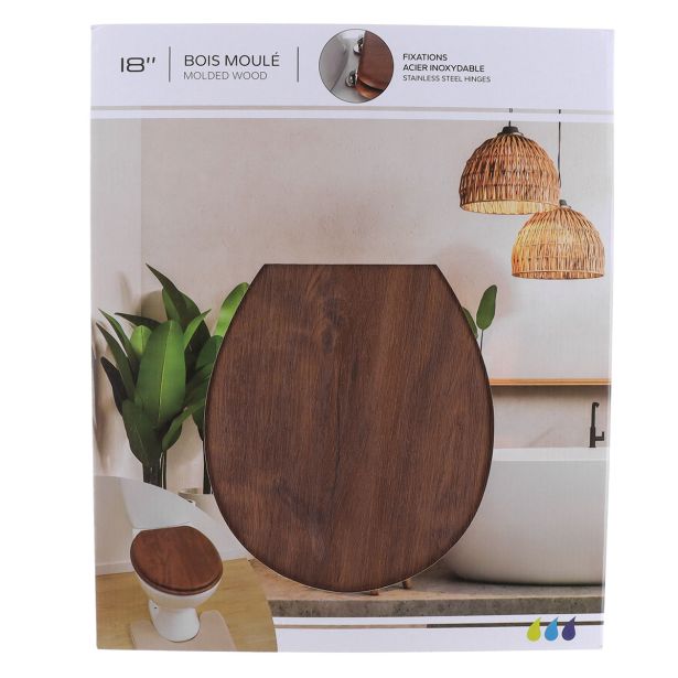 DESKA ZA WC ŠKOLJKO TENDANCE ACACIA RUSTIC MDF Z POLIPROPILENSKIMI ŠARNIR.