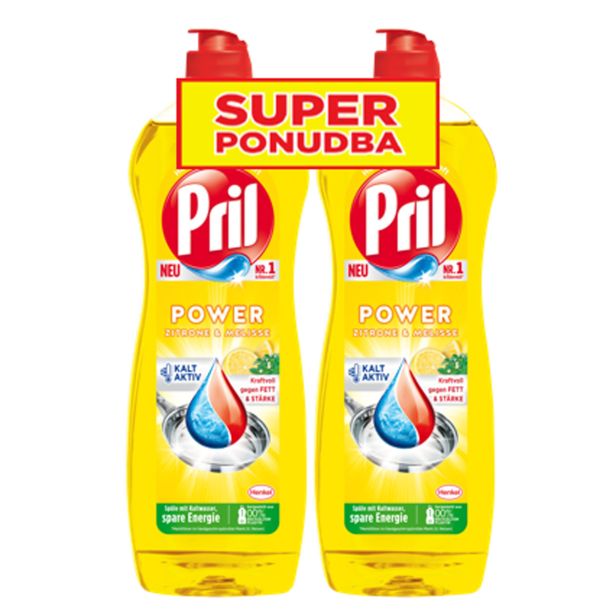 DETERGENT-ROČNO POMIVANJE HENKEL LCH PRIL 2X750ML LEMON