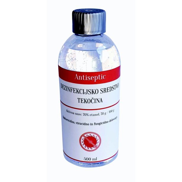 DEZINFEKCIJSKO SREDSTVO CHEMCOLOR TEKOČINA 0,5L 70% - RAZKUŽILO ZA ROKE